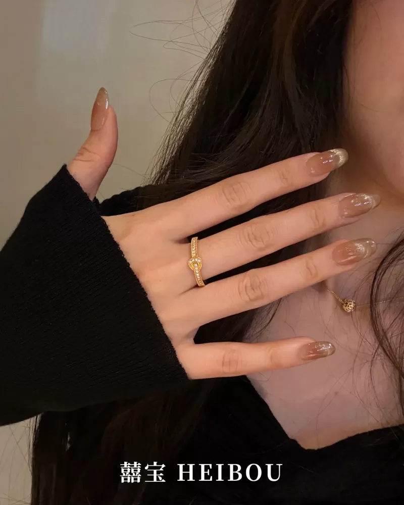 【6D镶嵌】点钻皮扣戒指