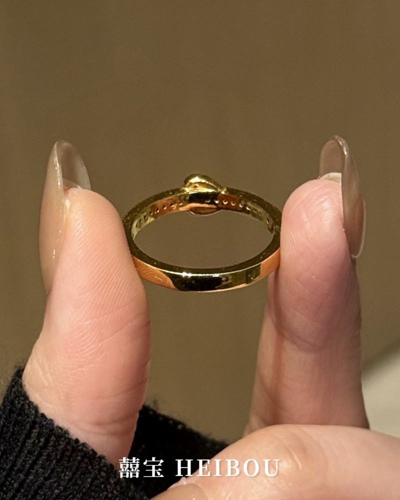 【6D镶嵌】点钻皮扣戒指