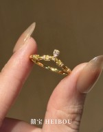 【6D镶嵌】花枝粉水滴-戒指