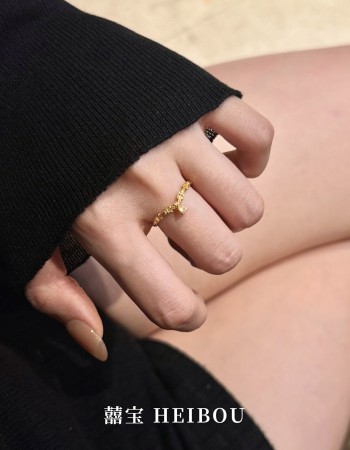 【6D镶嵌】花枝粉水滴-戒指