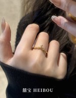 【6D镶嵌】花枝粉水滴-戒指