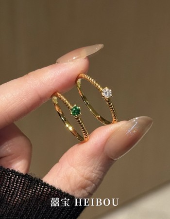 【6D镶嵌】麻花小钻戒指