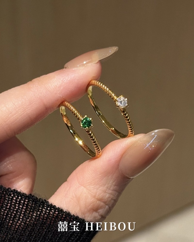 【6D镶嵌】麻花小钻戒指