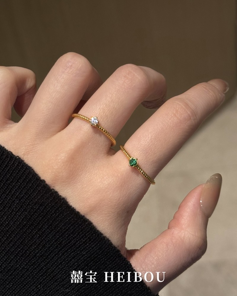 【6D镶嵌】麻花小钻戒指