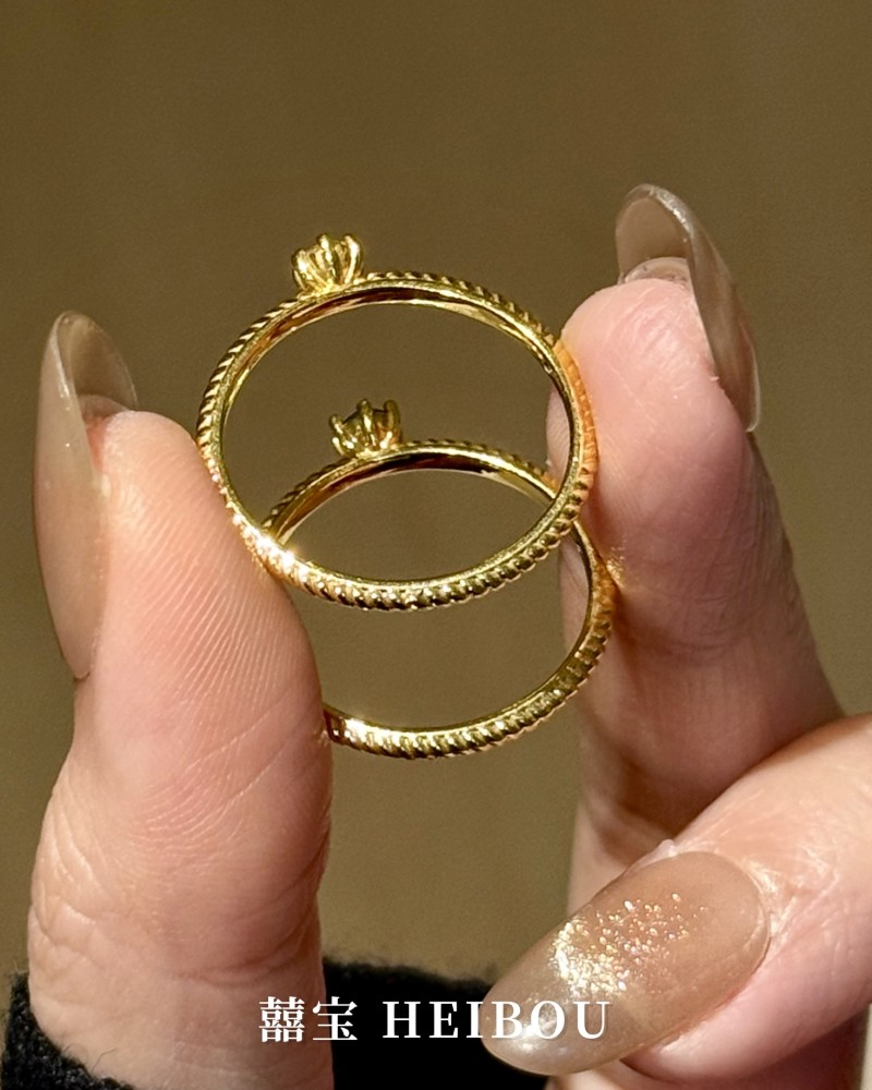 【6D镶嵌】麻花小钻戒指