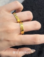 【古法实心】爱心指纹-对戒