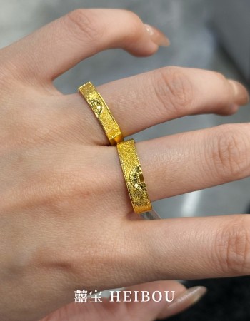 【古法实心】碎冰金币-对戒