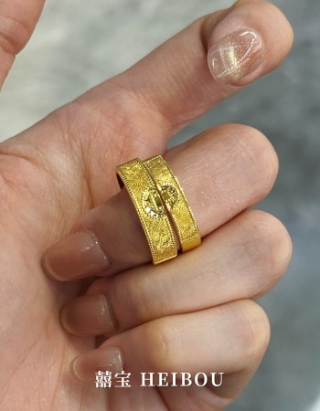 【古法实心】碎冰金币-对戒