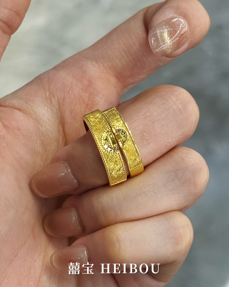 【古法实心】碎冰金币-对戒