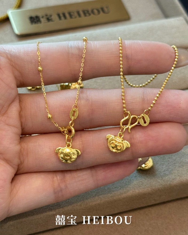 【微硬金】蜡笔小新小白双面吊坠
