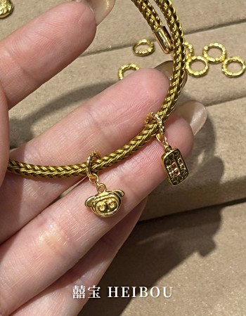 【微硬金】卷草纹吊坠环（洞口5mm）