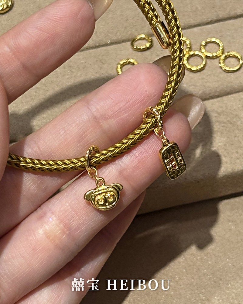 【微硬金】卷草纹吊坠环（洞口5mm）