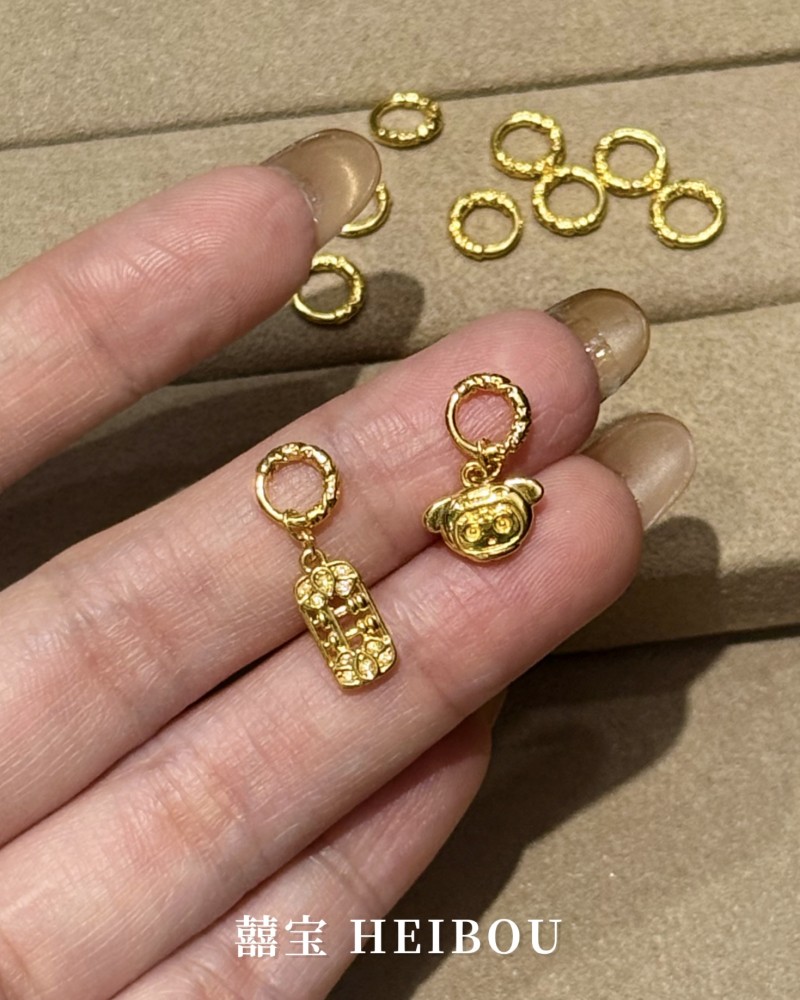 【微硬金】卷草纹吊坠环（洞口5mm）