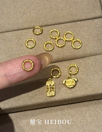 【微硬金】卷草纹吊坠环（洞口5mm）