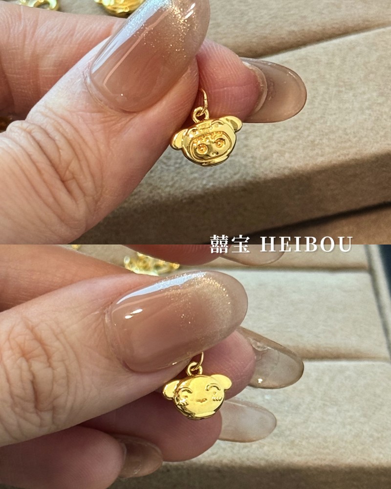 【微硬金】蜡笔小新小白双面吊坠