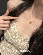 【微硬金】飘带在逃蝴蝶结-吊坠