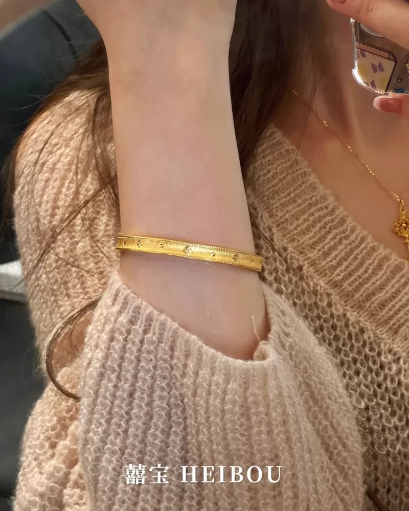 【无氢5D】拉丝四叶草-手镯