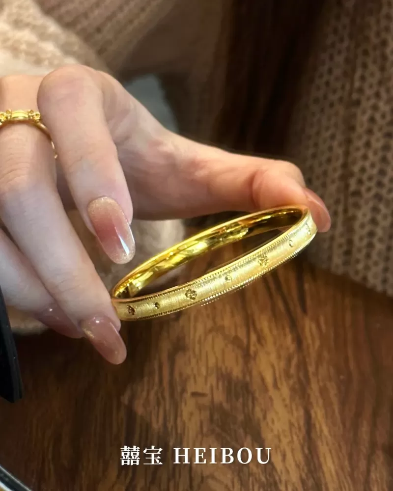 【无氢5D】拉丝四叶草-手镯