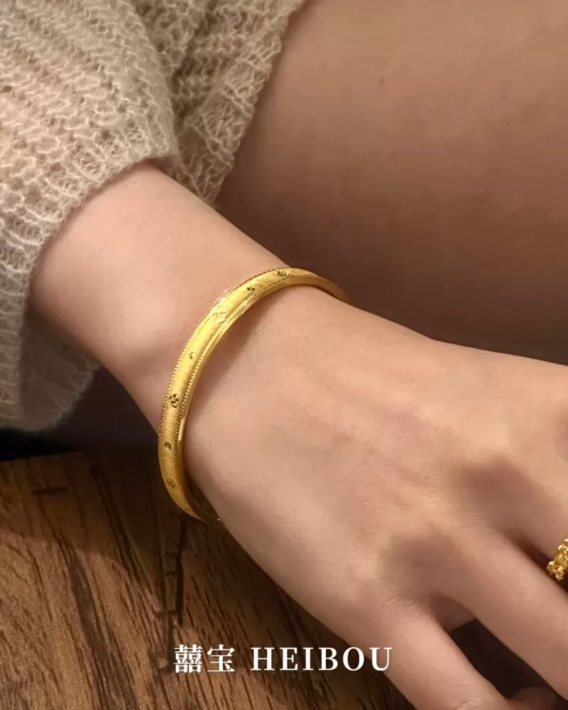 【无氢5D】拉丝四叶草-手镯