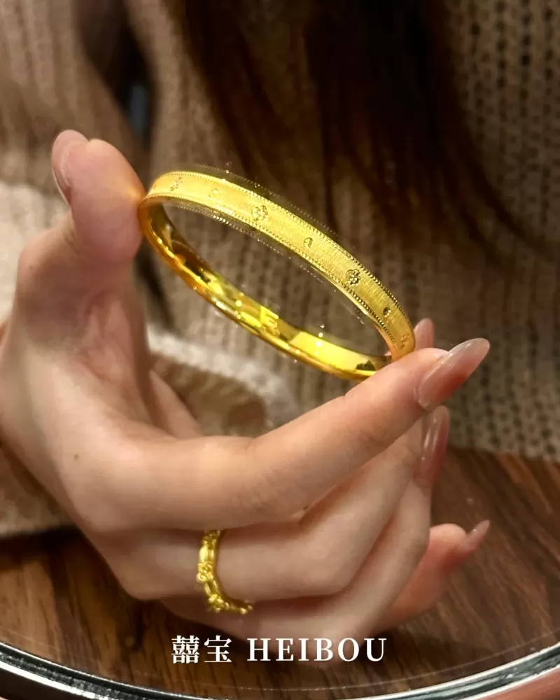 【无氢5D】拉丝四叶草-手镯