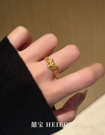 【无氢5D】铜钱狐面戒指