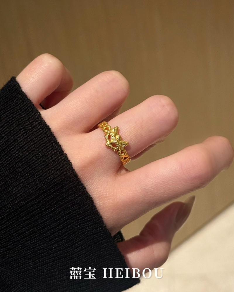 【无氢5D】铜钱狐面戒指