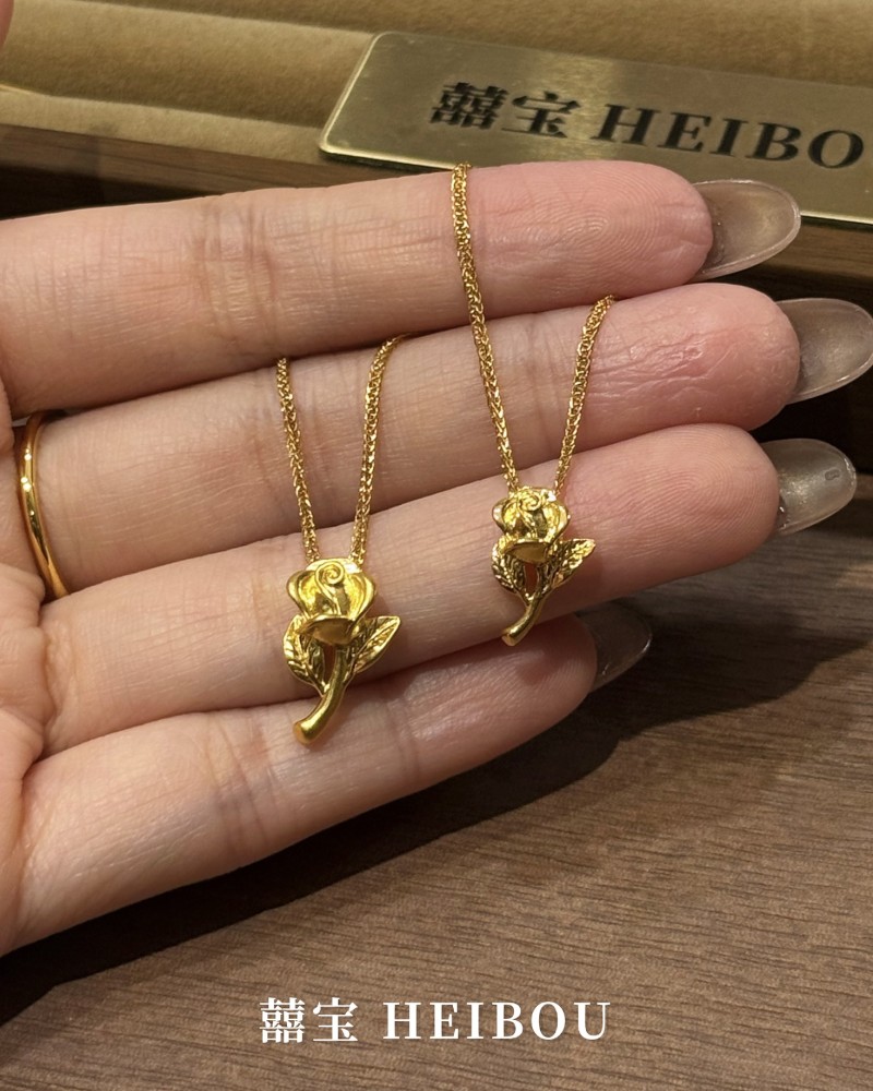 【无氢款】立体玫瑰花-吊坠