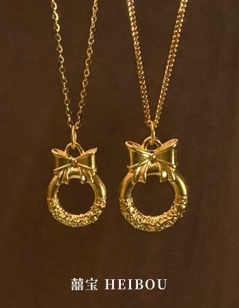 【无氢款】蝴蝶结平安扣-吊坠