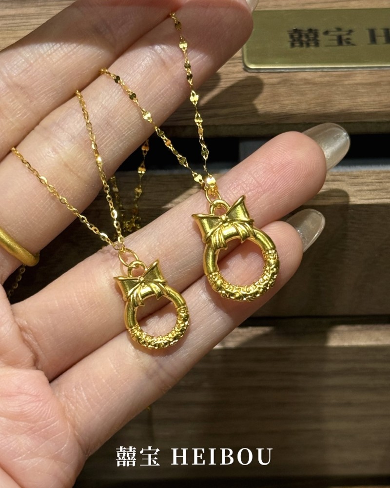 【无氢款】蝴蝶结平安扣-吊坠