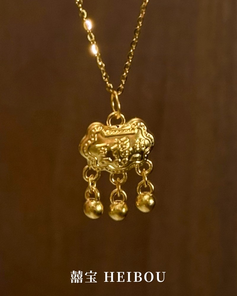 【无氢款】铃铛百福锁-吊坠