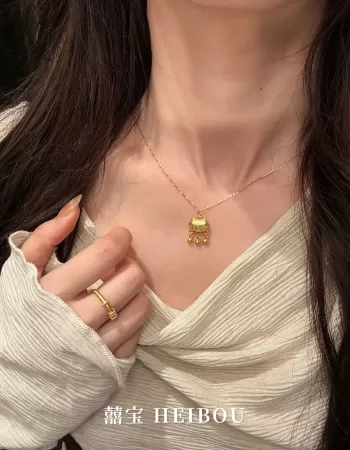 【无氢款】铃铛百福锁-吊坠