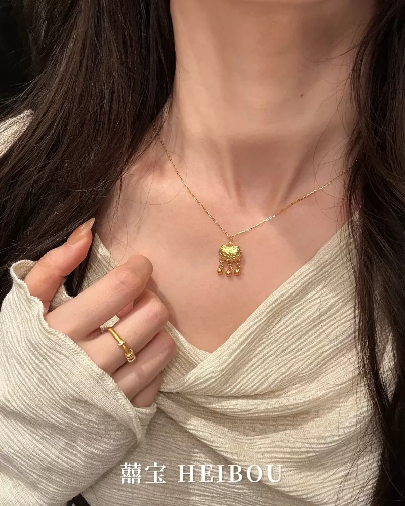 【无氢款】铃铛百福锁-吊坠