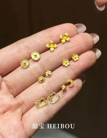 【3D硬金】猫爪/星月/金币/凯蒂猫耳钉