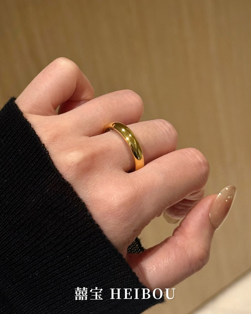 【无氢5D】光面/古法泥鳅背-戒指