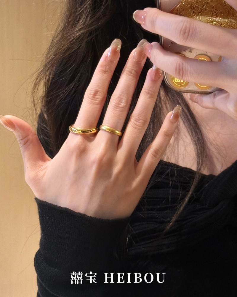 【无氢5D】光面/古法泥鳅背-戒指