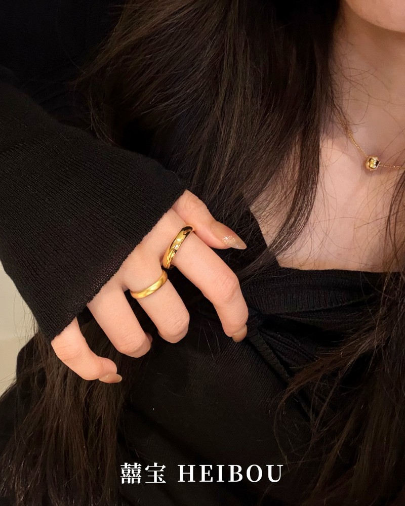 【无氢5D】光面/古法泥鳅背-戒指