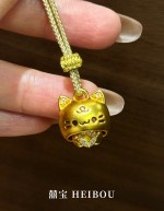 【微硬金】镶嵌躲猫猫-吊坠+编绳