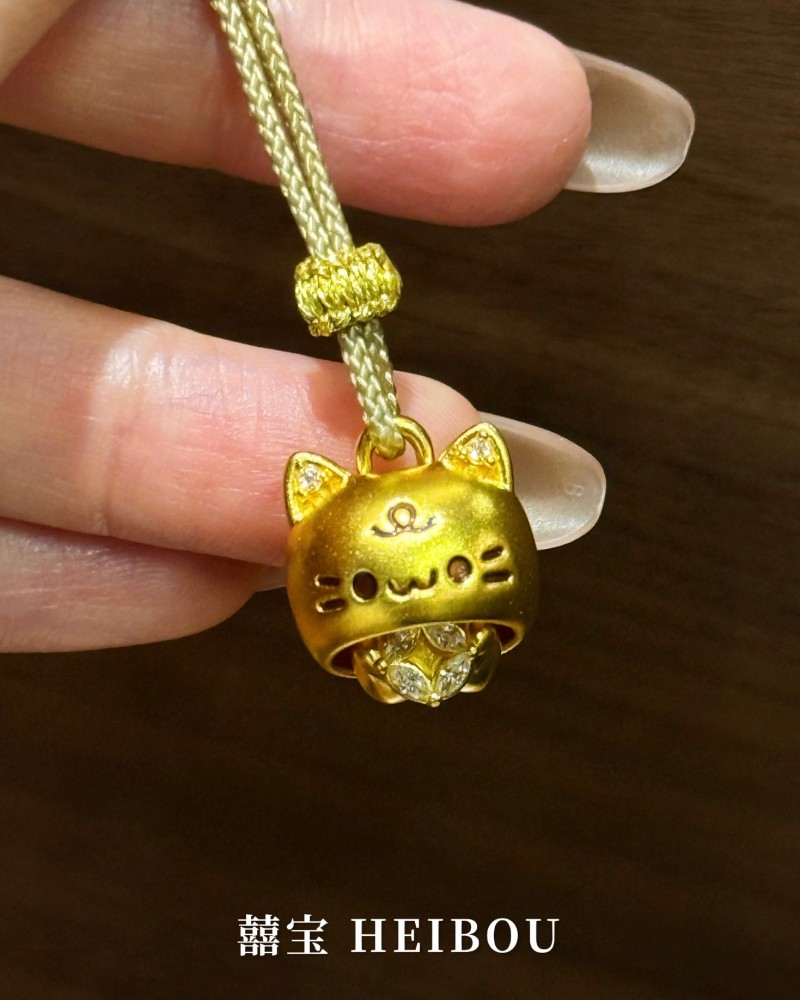 【微硬金】镶嵌躲猫猫-吊坠+编绳