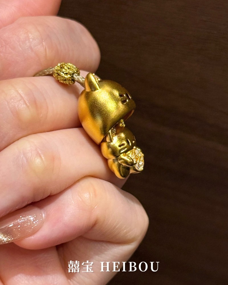 【微硬金】镶嵌躲猫猫-吊坠+编绳