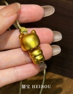 【微硬金】镶嵌躲猫猫-吊坠+编绳