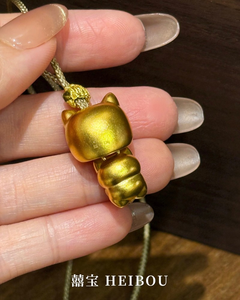 【微硬金】镶嵌躲猫猫-吊坠+编绳