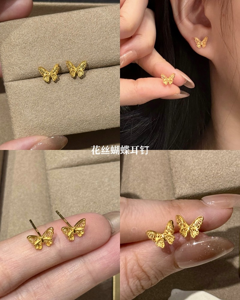 【实心/硬金】小克重耳钉