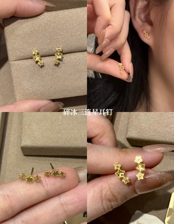 【实心/硬金】小克重耳钉