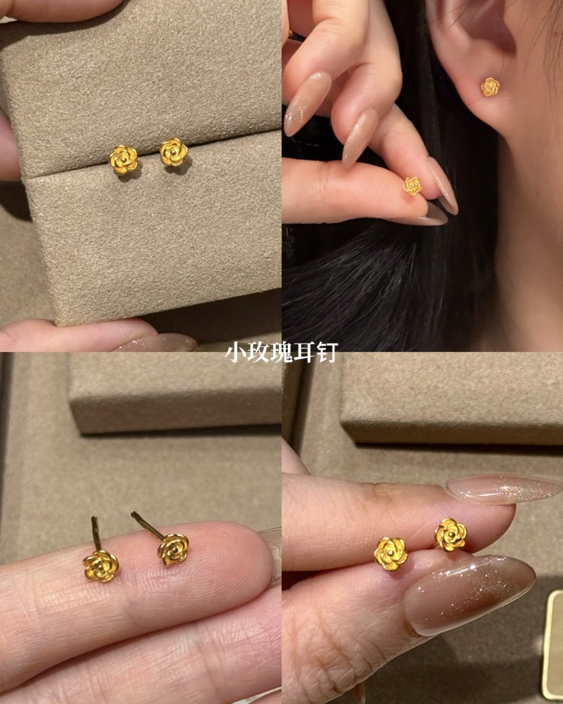 【实心/硬金】小克重耳钉