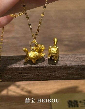 【无氢款】傲娇小猫-吊坠/转运珠