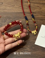 【囍宝原创】狐面红玛瑙手串/项链编绳